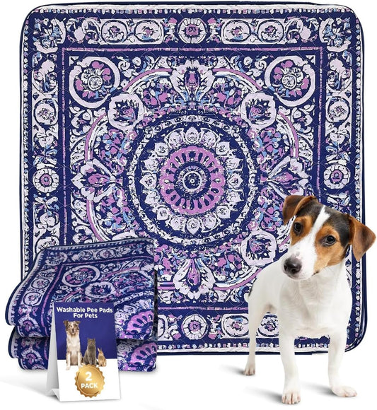 Washable Dog Pee Pads Waterproof & Reusable (2 Pack, 36x36) – Washable Puppy Pads, Absorbent Pee Mat, Non-Slip Potty Pads, Crate Mat, Pee Proof Dog Rug, Floor Protector, Incontinence & Whelping