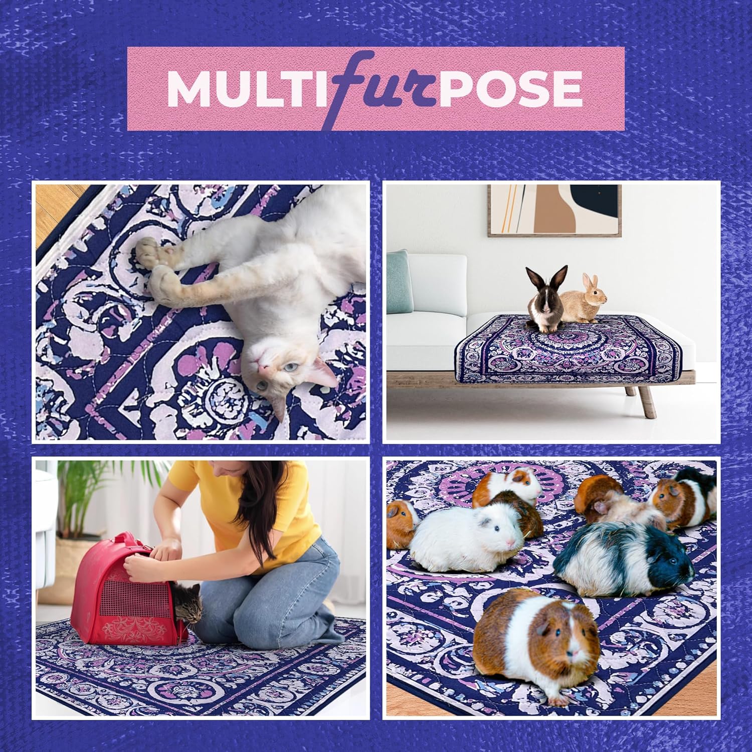 Washable Dog Pee Pads Waterproof & Reusable (2 Pack, 36x36) – Washable Puppy Pads, Absorbent Pee Mat, Non-Slip Potty Pads, Crate Mat, Pee Proof Dog Rug, Floor Protector, Incontinence & Whelping