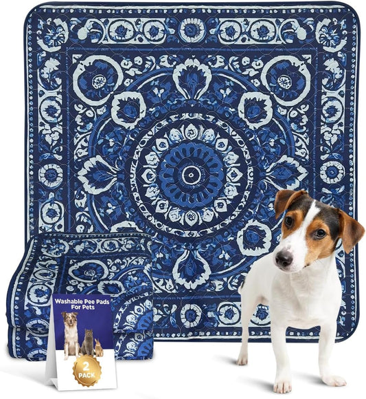 Washable Dog Pee Pads Waterproof & Reusable (2 Pack, 36x36) – Washable Puppy Pads, Absorbent Pee Mat, Non-Slip Potty Pads, Crate Mat, Pee Proof Dog Rug, Floor Protector, Incontinence & Whelping