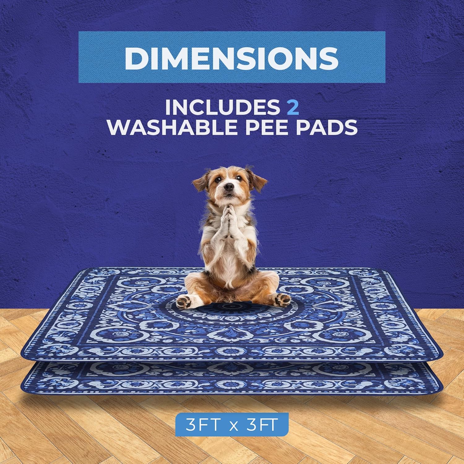 Washable Dog Pee Pads Waterproof & Reusable (2 Pack, 36x36) – Washable Puppy Pads, Absorbent Pee Mat, Non-Slip Potty Pads, Crate Mat, Pee Proof Dog Rug, Floor Protector, Incontinence & Whelping